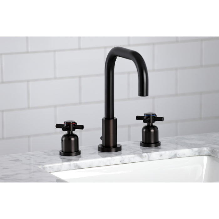 Kingston Sona FSC8935DX - Concord Two-Handle 3-Hole Deck Mount Widespread Bathroom Faucet with Brass Pop-Up, Oil Rubbed Bronze