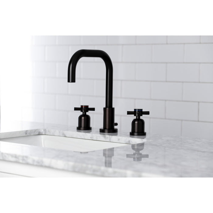 Kingston Sona FSC8935DX - Concord Two-Handle 3-Hole Deck Mount Widespread Bathroom Faucet with Brass Pop-Up, Oil Rubbed Bronze