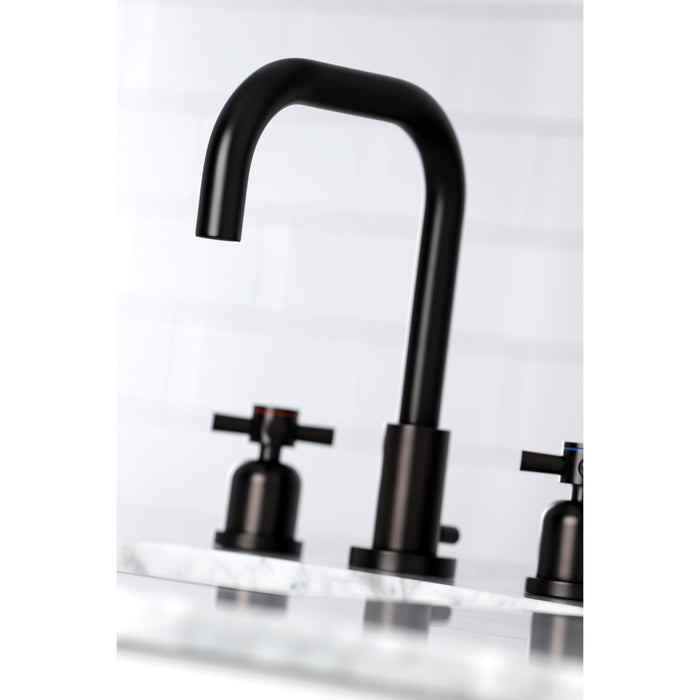 Kingston Sona FSC8935DX - Concord Two-Handle 3-Hole Deck Mount Widespread Bathroom Faucet with Brass Pop-Up, Oil Rubbed Bronze