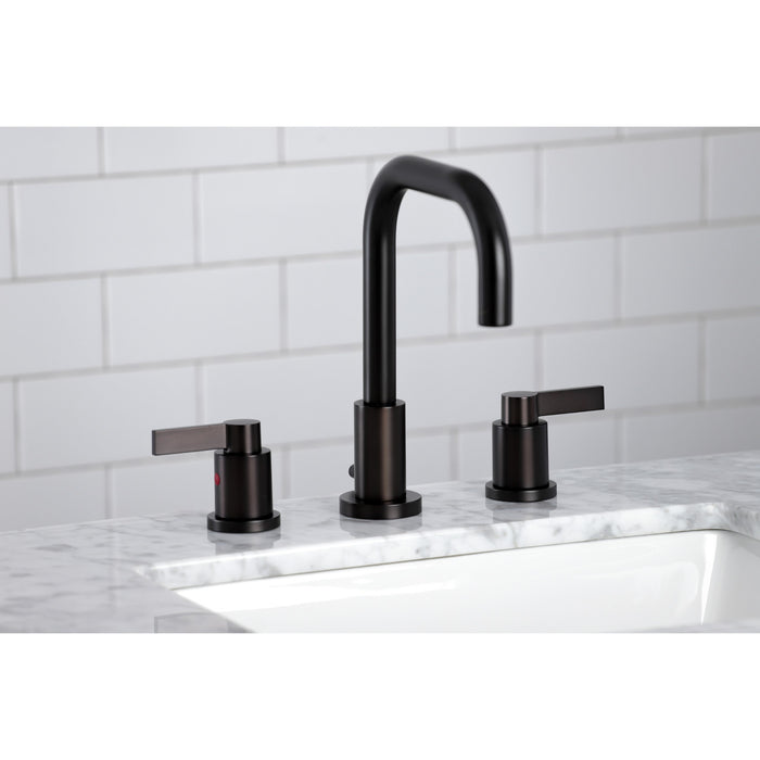 NuvoFusion FSC8935NDL Two-Handle 3-Hole Deck Mount Widespread Bathroom Faucet with Pop-Up Drain, Oil Rubbed Bronze