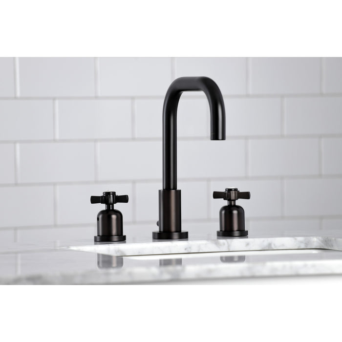 Kingston Sona FSC8935ZX - Millennium Two-Handle 3-Hole Deck Mount Widespread Bathroom Faucet with Brass Pop-Up, Oil Rubbed Bronze