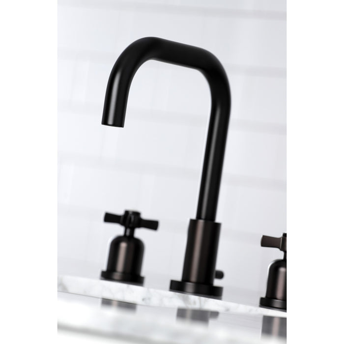 Millennium FSC8935ZX Two-Handle 3-Hole Deck Mount Widespread Bathroom Faucet with Pop-Up Drain, Oil Rubbed Bronze
