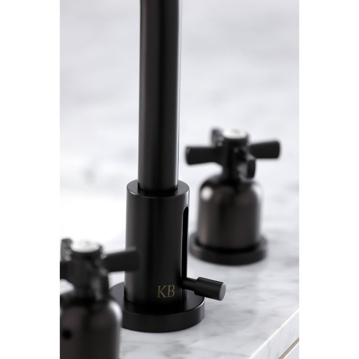 Kingston Sona FSC8935ZX - Millennium Two-Handle 3-Hole Deck Mount Widespread Bathroom Faucet with Brass Pop-Up, Oil Rubbed Bronze