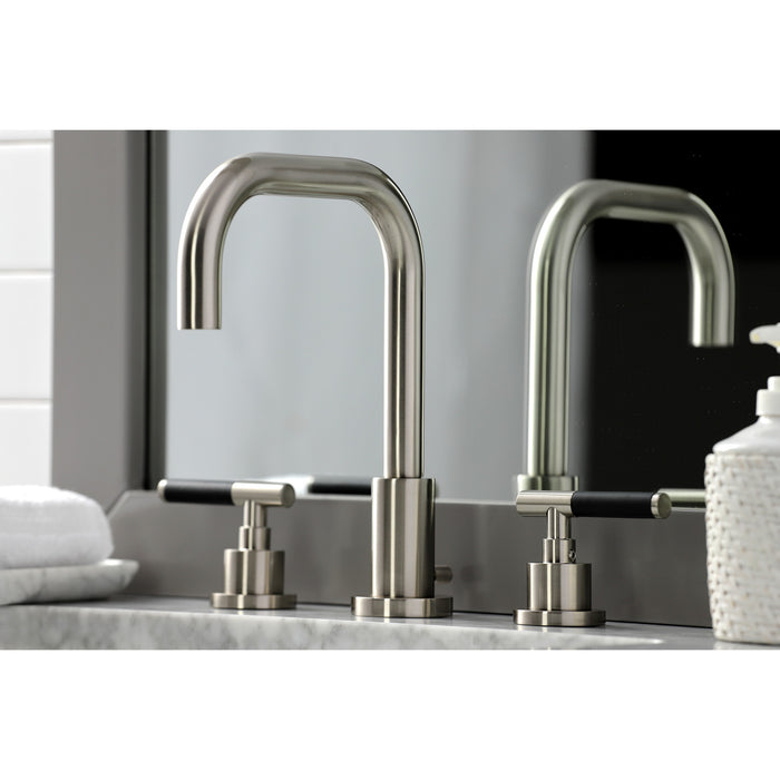 Kaiser FSC8938CKL Two-Handle 3-Hole Deck Mount Widespread Bathroom Faucet with Pop-Up Drain, Brushed Nickel