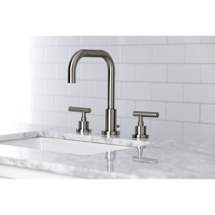 Manhattan FSC8938CML Two-Handle 3-Hole Deck Mount Widespread Bathroom Faucet with Pop-Up Drain, Brushed Nickel