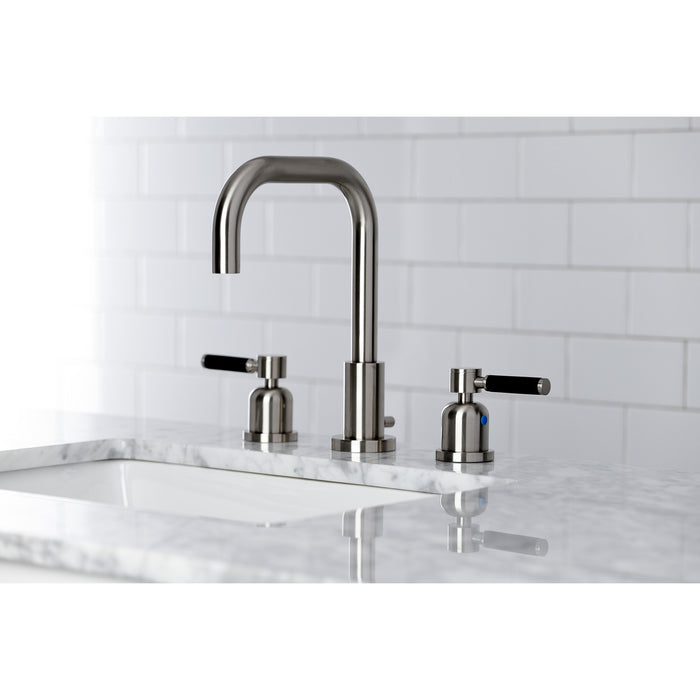 Kaiser FSC8938DKL Two-Handle 3-Hole Deck Mount Widespread Bathroom Faucet with Pop-Up Drain, Brushed Nickel
