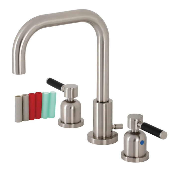 Kaiser FSC8938DKL Two-Handle 3-Hole Deck Mount Widespread Bathroom Faucet with Pop-Up Drain, Brushed Nickel