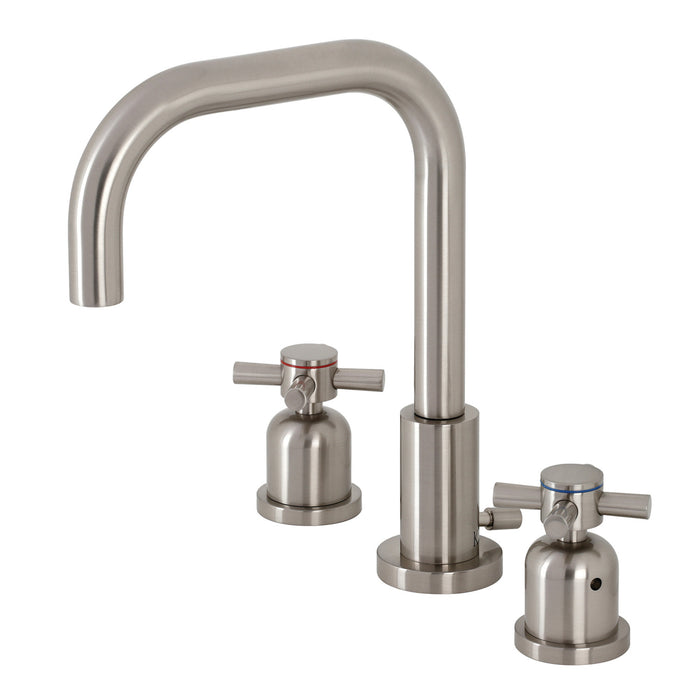 Kingston Sona FSC8938DX - Concord Two-Handle 3-Hole Deck Mount Widespread Bathroom Faucet with Brass Pop-Up, Brushed Nickel