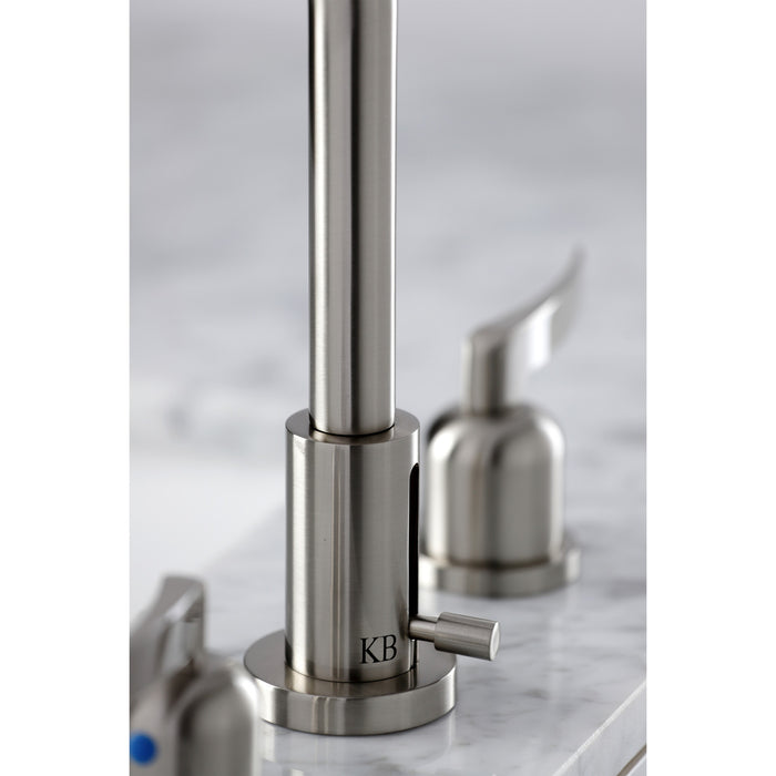 Centurion FSC8938EFL Two-Handle 3-Hole Deck Mount Widespread Bathroom Faucet with Pop-Up Drain, Brushed Nickel