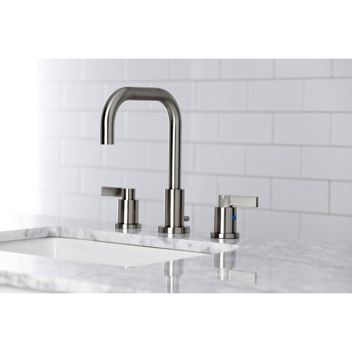 NuvoFusion FSC8938NDL Two-Handle 3-Hole Deck Mount Widespread Bathroom Faucet with Pop-Up Drain, Brushed Nickel