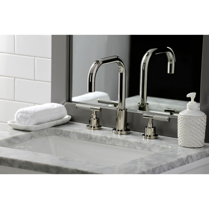 Kaiser FSC8939CKL Two-Handle 3-Hole Deck Mount Widespread Bathroom Faucet with Pop-Up Drain, Polished Nickel