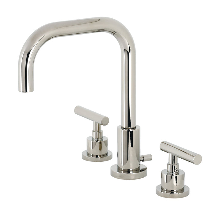 Manhattan FSC8939CML Two-Handle 3-Hole Deck Mount Widespread Bathroom Faucet with Pop-Up Drain, Polished Nickel