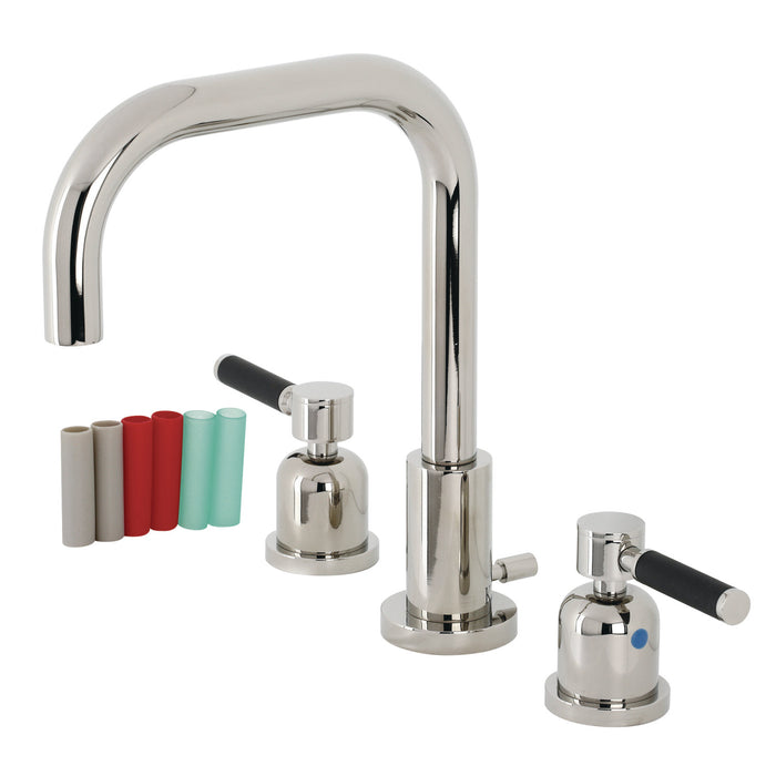 Kaiser FSC8939DKL Two-Handle 3-Hole Deck Mount Widespread Bathroom Faucet with Pop-Up Drain, Polished Nickel