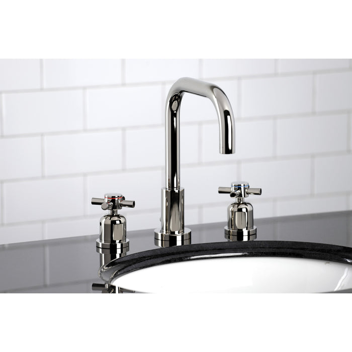 Kingston Sona FSC8939DX - Concord Two-Handle 3-Hole Deck Mount Widespread Bathroom Faucet with Brass Pop-Up, Polished Nickel