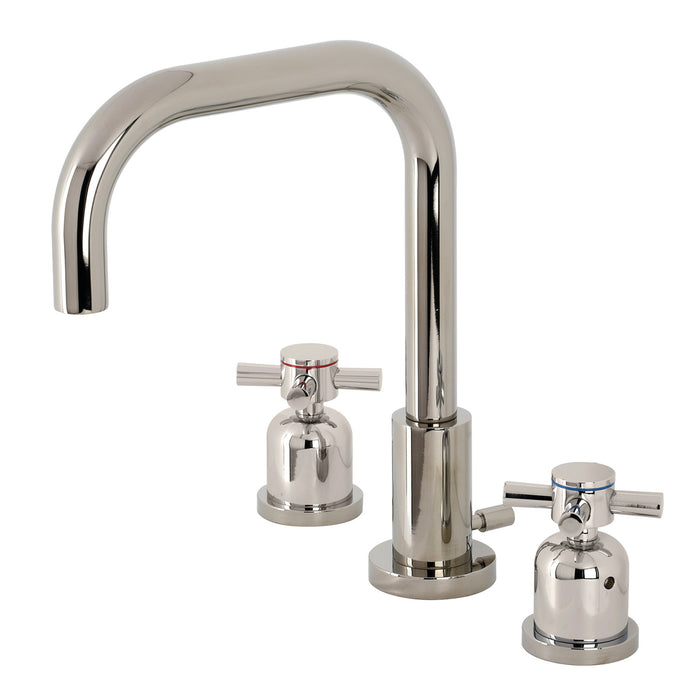 Kingston Sona FSC8939DX - Concord Two-Handle 3-Hole Deck Mount Widespread Bathroom Faucet with Brass Pop-Up, Polished Nickel