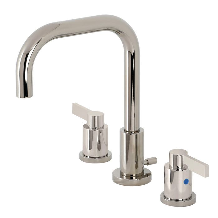 NuvoFusion FSC8939NDL Two-Handle 3-Hole Deck Mount Widespread Bathroom Faucet with Pop-Up Drain, Polished Nickel