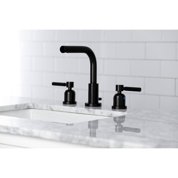 Concord FSC8950DL Two-Handle 3-Hole Deck Mount Widespread Bathroom Faucet with Pop-Up Drain, Matte Black