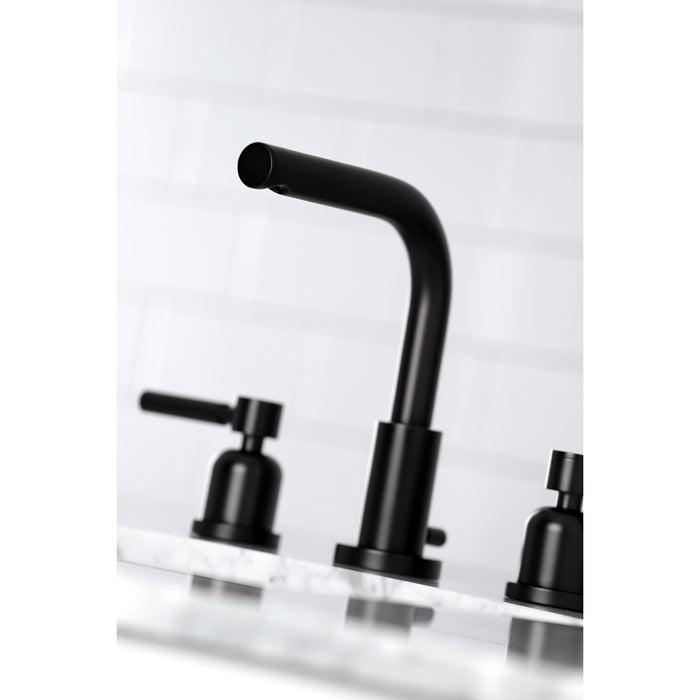 Concord FSC8950DL Two-Handle 3-Hole Deck Mount Widespread Bathroom Faucet with Pop-Up Drain, Matte Black