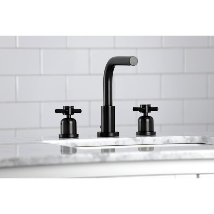 Concord FSC8950DX Two-Handle 3-Hole Deck Mount Widespread Bathroom Faucet with Pop-Up Drain, Matte Black