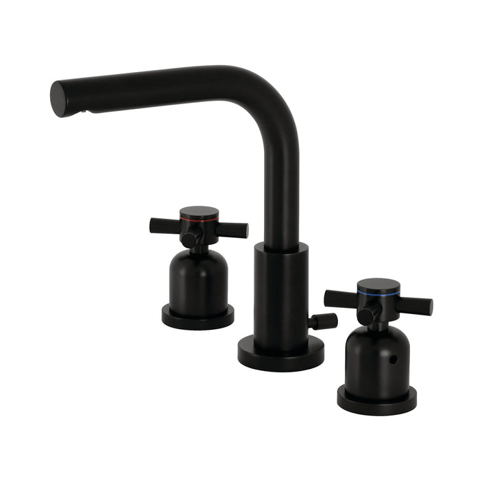 Concord FSC8950DX Two-Handle 3-Hole Deck Mount Widespread Bathroom Faucet with Pop-Up Drain, Matte Black