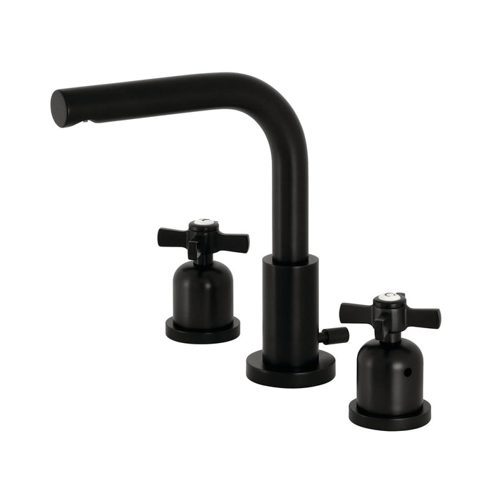 Millennium FSC8950ZX Two-Handle 3-Hole Deck Mount Widespread Bathroom Faucet with Pop-Up Drain, Matte Black
