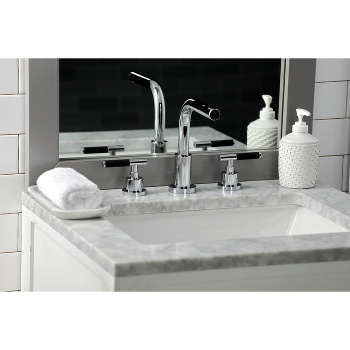 Kaiser FSC8951CKL Two-Handle 3-Hole Deck Mount Widespread Bathroom Faucet with Pop-Up Drain, Polished Chrome