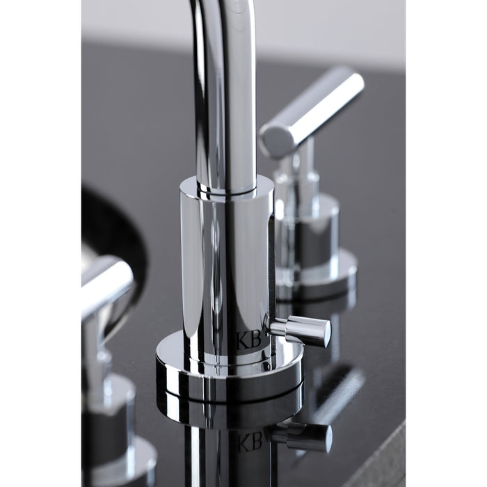 Manhattan FSC8951CML Two-Handle 3-Hole Deck Mount Widespread Bathroom Faucet with Pop-Up Drain, Polished Chrome