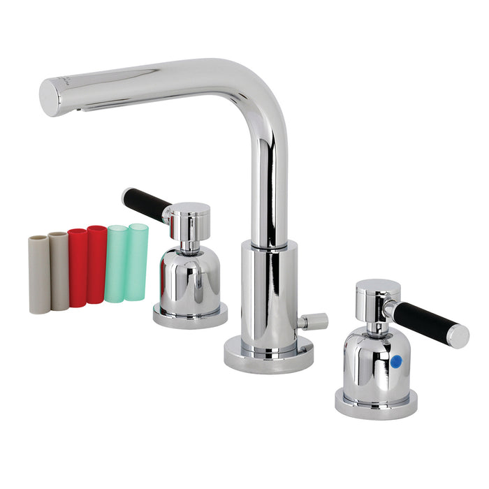 Kaiser FSC8951DKL Two-Handle 3-Hole Deck Mount Widespread Bathroom Faucet with Pop-Up Drain, Polished Chrome
