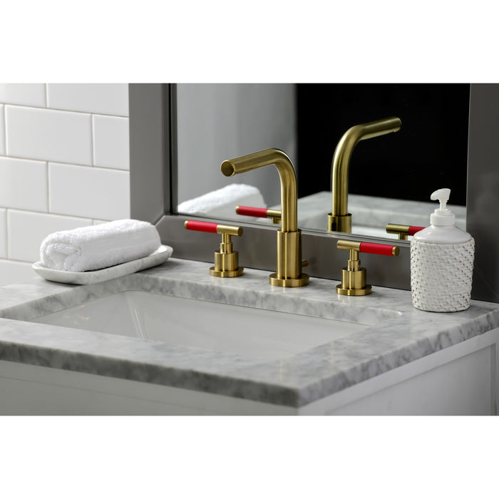 Kaiser FSC8953CKL Two-Handle 3-Hole Deck Mount Widespread Bathroom Faucet with Pop-Up Drain, Brushed Brass