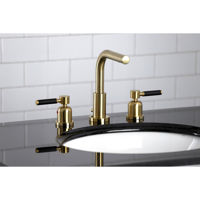 Kaiser FSC8953DKL Two-Handle 3-Hole Deck Mount Widespread Bathroom Faucet with Pop-Up Drain, Brushed Brass