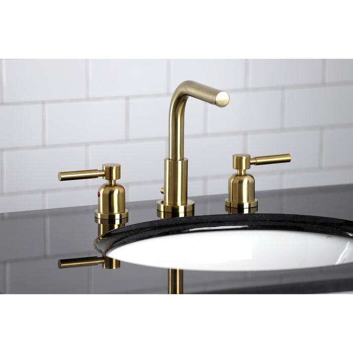 Concord FSC8953DL Two-Handle 3-Hole Deck Mount Widespread Bathroom Faucet with Pop-Up Drain, Brushed Brass