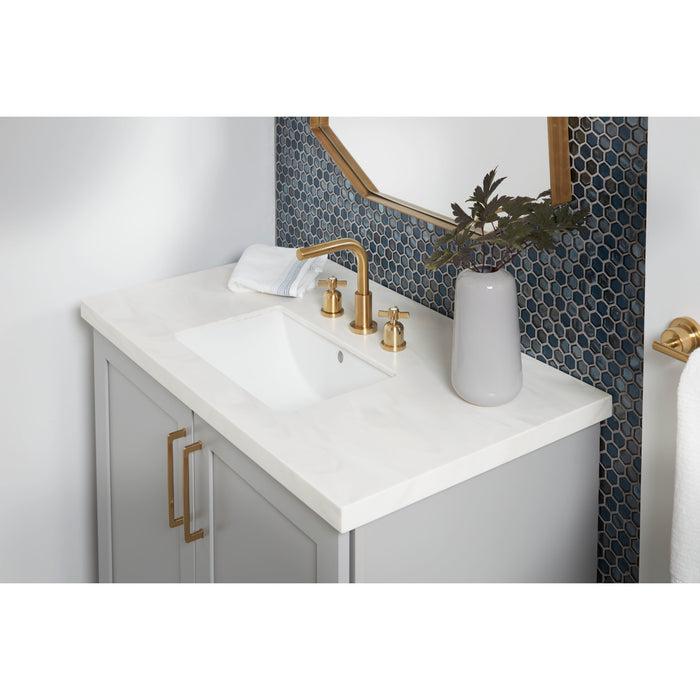 Millennium FSC8953ZX Two-Handle 3-Hole Deck Mount Widespread Bathroom Faucet with Pop-Up Drain, Brushed Brass