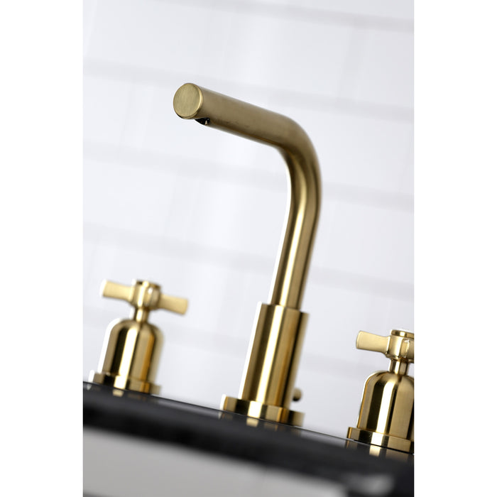 Millennium FSC8953ZX Two-Handle 3-Hole Deck Mount Widespread Bathroom Faucet with Pop-Up Drain, Brushed Brass