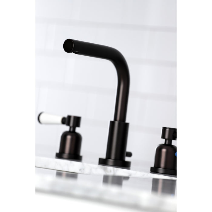 Paris FSC8955DPL Two-Handle 3-Hole Deck Mount Widespread Bathroom Faucet with Pop-Up Drain, Oil Rubbed Bronze