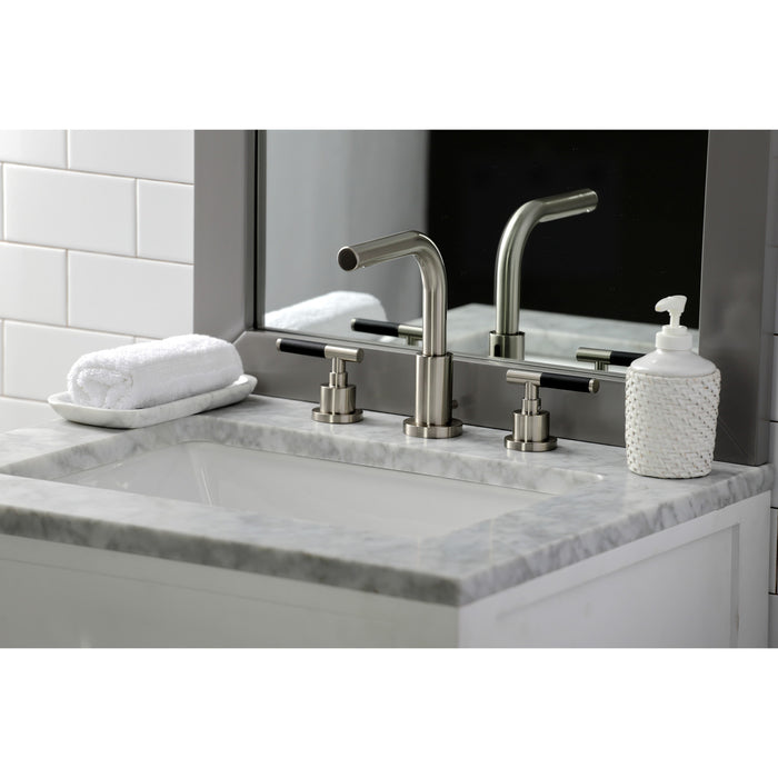 Kaiser FSC8958CKL Two-Handle 3-Hole Deck Mount Widespread Bathroom Faucet with Pop-Up Drain, Brushed Nickel
