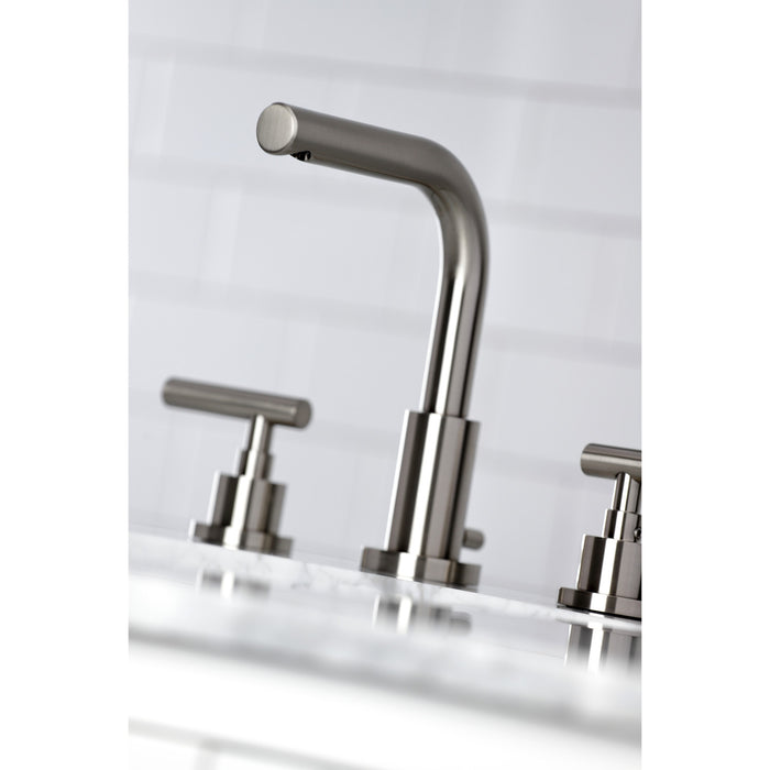 Manhattan FSC8958CML Two-Handle 3-Hole Deck Mount Widespread Bathroom Faucet with Pop-Up Drain, Brushed Nickel