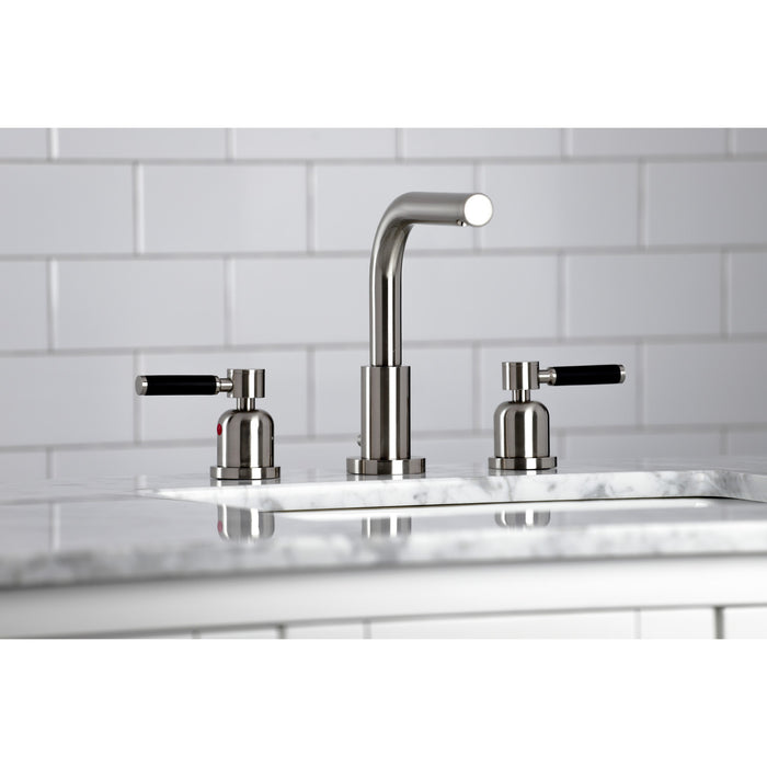 Kaiser FSC8958DKL Two-Handle 3-Hole Deck Mount Widespread Bathroom Faucet with Pop-Up Drain, Brushed Nickel