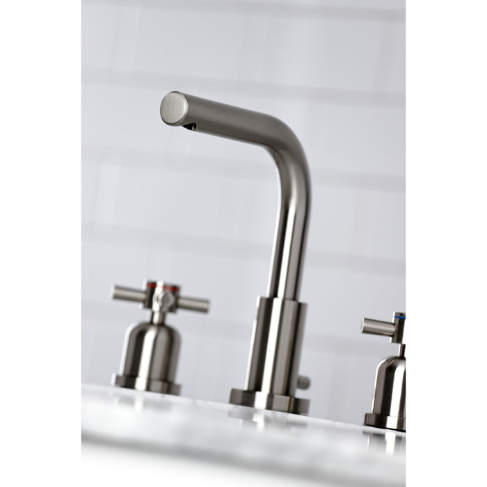 Concord FSC8958DX Two-Handle 3-Hole Deck Mount Widespread Bathroom Faucet with Pop-Up Drain, Brushed Nickel