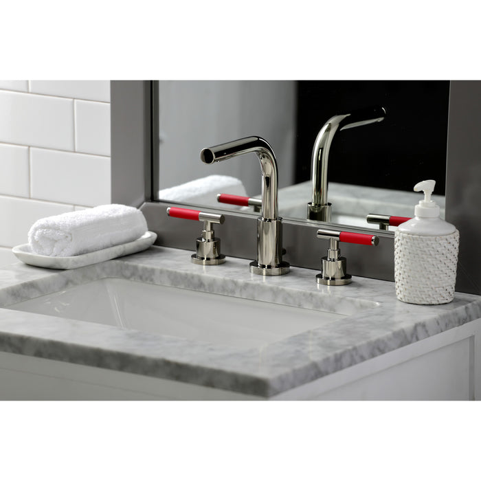 Kaiser FSC8959CKL Two-Handle 3-Hole Deck Mount Widespread Bathroom Faucet with Pop-Up Drain, Polished Nickel