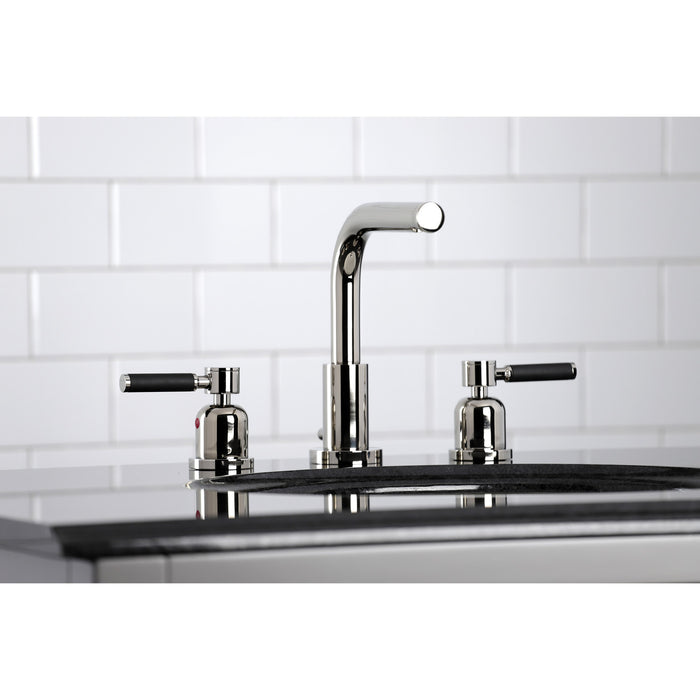 Kaiser FSC8959DKL Two-Handle 3-Hole Deck Mount Widespread Bathroom Faucet with Pop-Up Drain, Polished Nickel