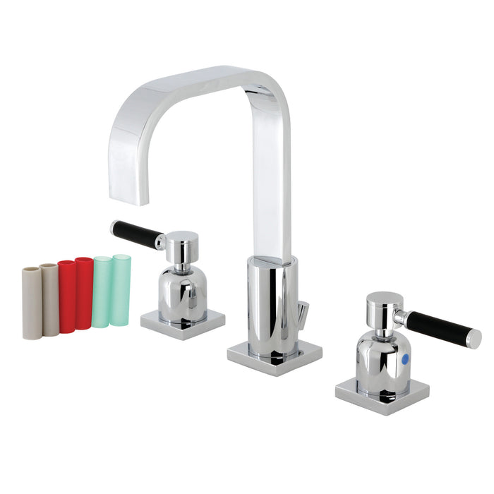 Kaiser FSC8961DKL Two-Handle 3-Hole Deck Mount Widespread Bathroom Faucet with Pop-Up Drain, Polished Chrome