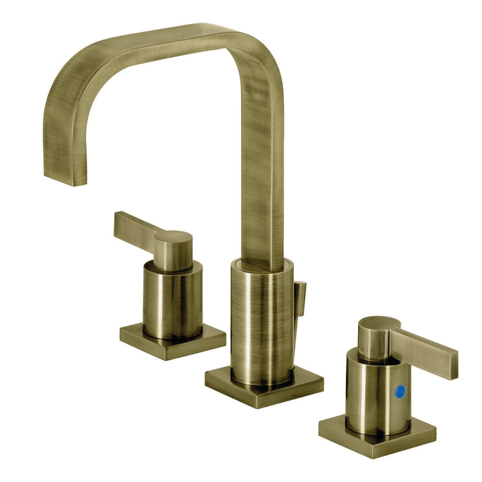 NuvoFusion FSC89633NDL Two-Handle 3-Hole Deck Mount Widespread Bathroom Faucet with Pop-Up Drain, Antique Brass