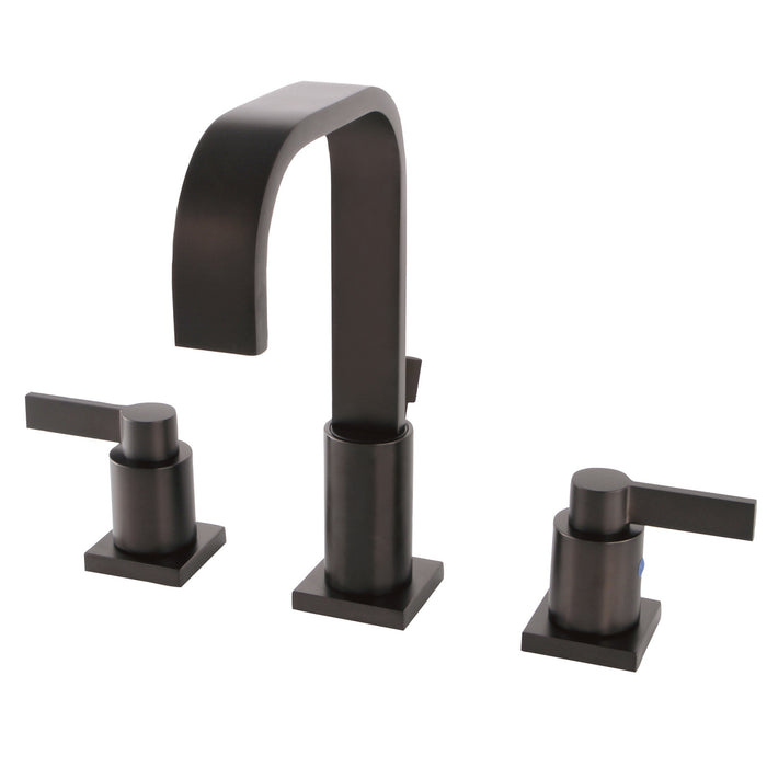 NuvoFusion FSC8965NDL Two-Handle 3-Hole Deck Mount Widespread Bathroom Faucet with Pop-Up Drain, Oil Rubbed Bronze