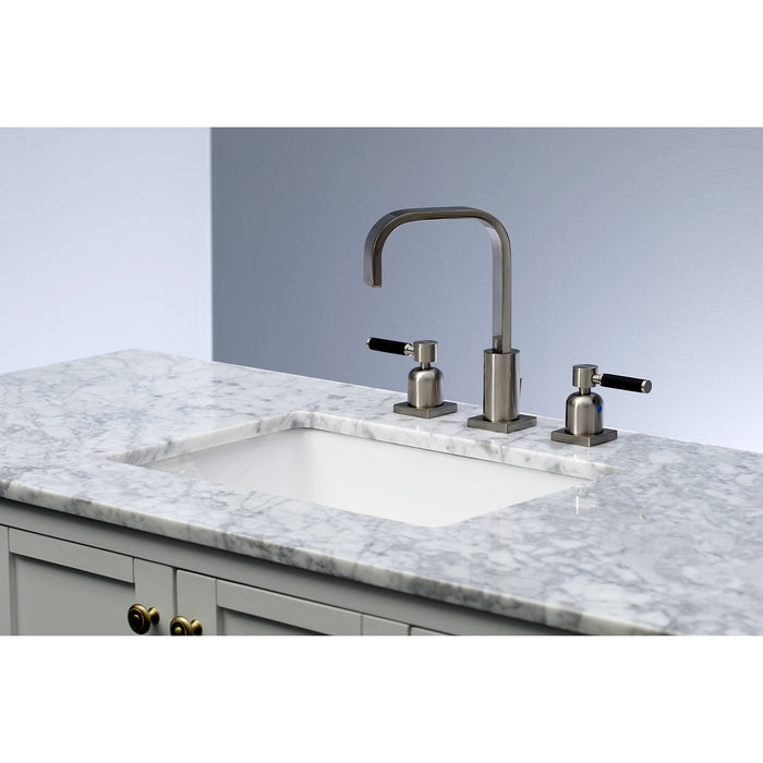 Kaiser FSC8968DKL Two-Handle 3-Hole Deck Mount Widespread Bathroom Faucet with Pop-Up Drain, Brushed Nickel