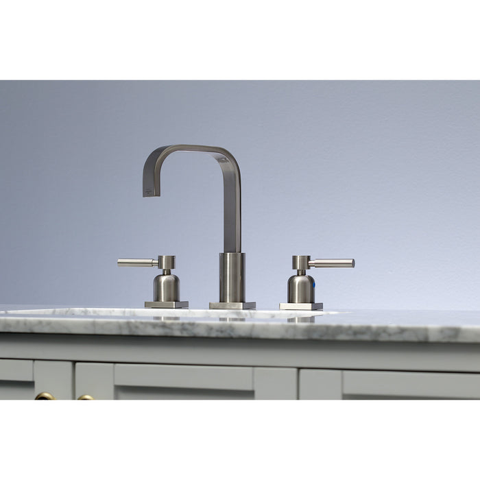 Concord FSC8968DL Two-Handle 3-Hole Deck Mount Widespread Bathroom Faucet with Pop-Up Drain, Brushed Nickel