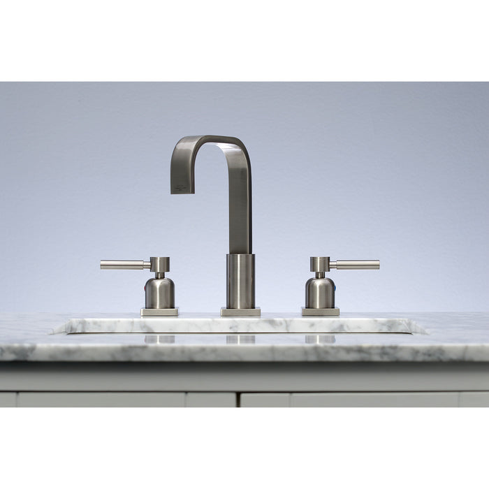 Concord FSC8968DL Two-Handle 3-Hole Deck Mount Widespread Bathroom Faucet with Pop-Up Drain, Brushed Nickel