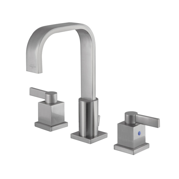 Meridian FSC8968NQL Two-Handle 3-Hole Deck Mount Widespread Bathroom Faucet with Pop-Up Drain, Brushed Nickel