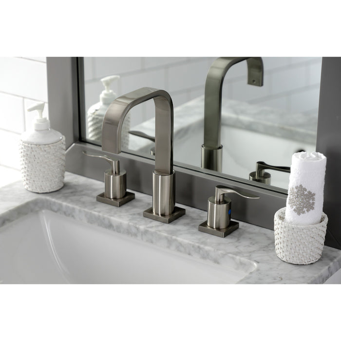 Serena FSC8968SVL Two-Handle 3-Hole Deck Mount Widespread Bathroom Faucet with Pop-Up Drain, Brushed Nickel