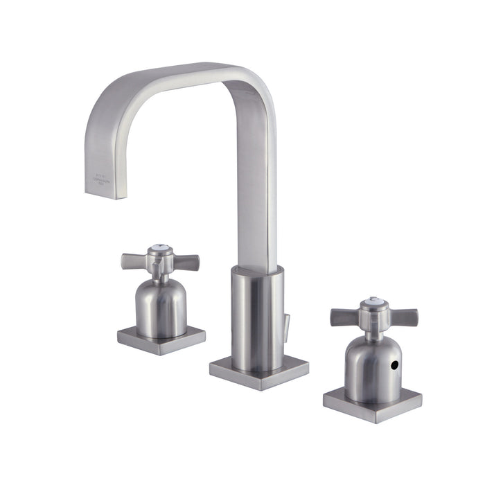 Millennium FSC8968ZX Two-Handle 3-Hole Deck Mount Widespread Bathroom Faucet with Pop-Up Drain, Brushed Nickel