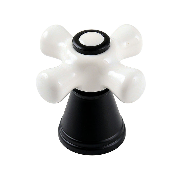 Kingston FSCDH1970APX Porcelain Cross Handle, Diverter for Tub and Shower Faucet, Matte Black